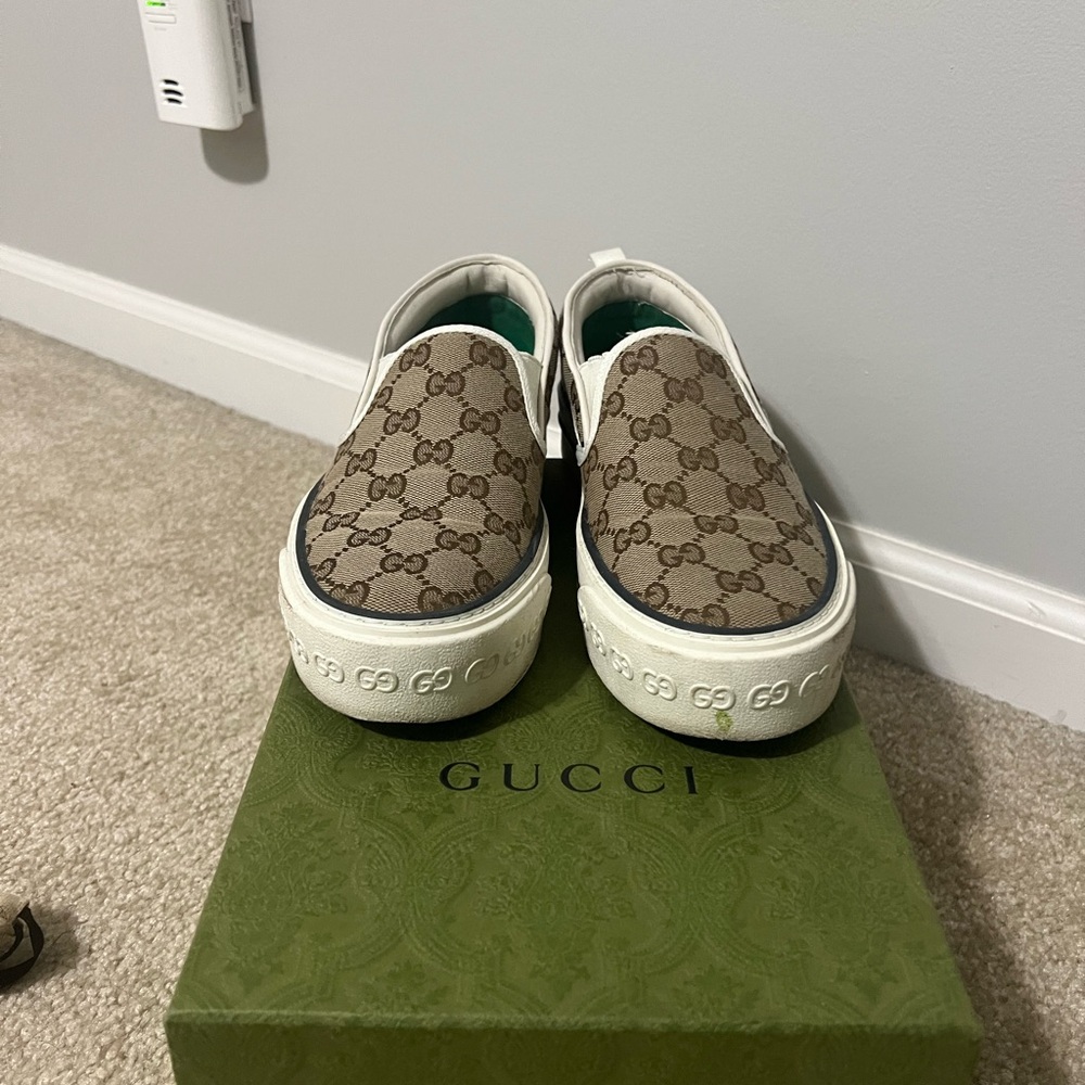 Gucci Brown and White Logo Sneakers